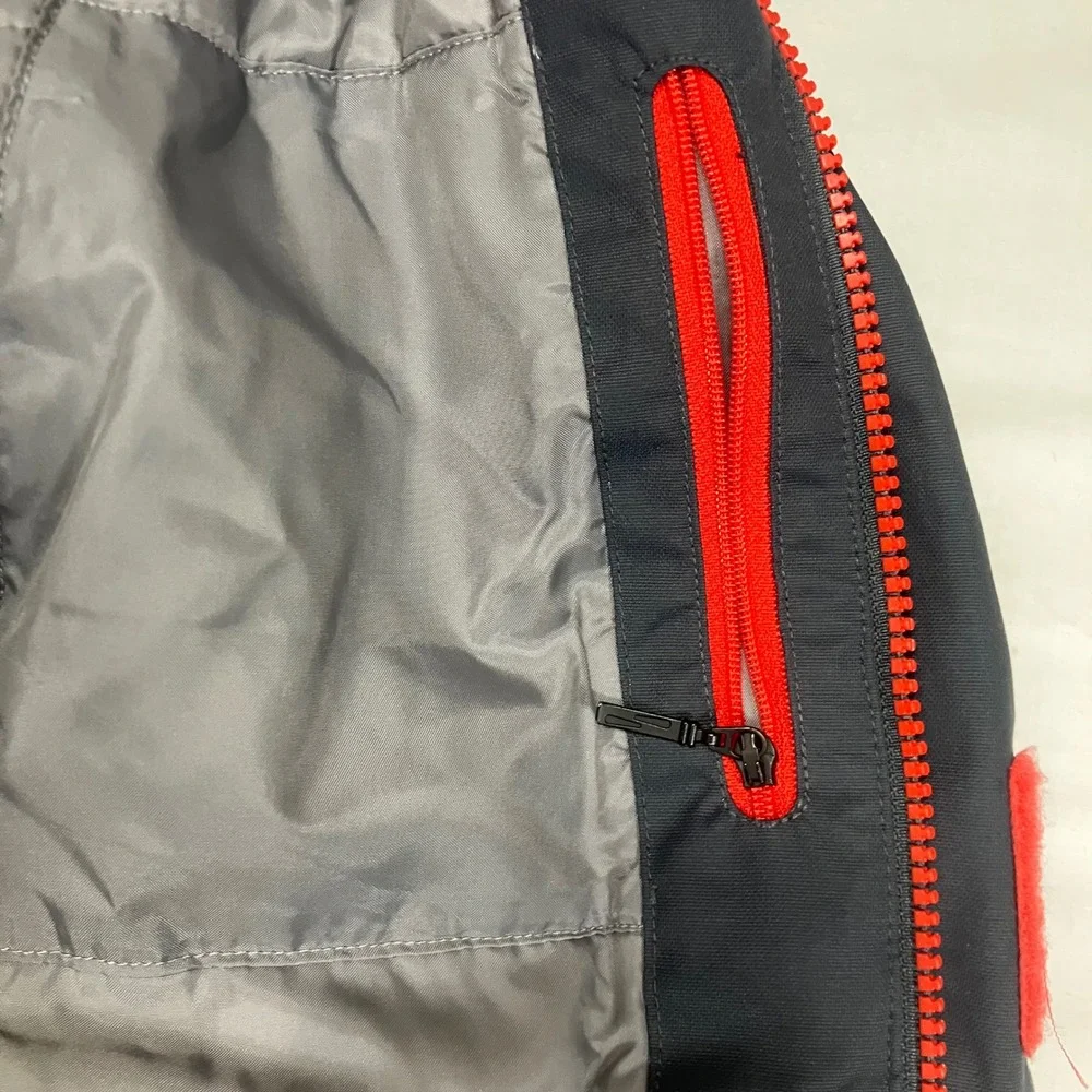Obermeyer Rebel Jacket Teen Boy Large 14-16 Red Grey Insulated Ski Snow Gorpcore